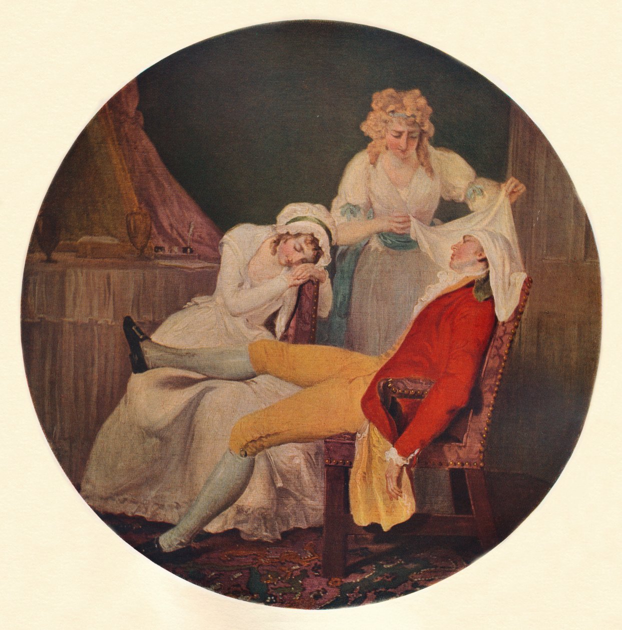 Lady Easys Steinkirk: A Scene from The Fearless Husband av Colley Cibber Akt V, Scene 5, 193 av Francis Wheatley