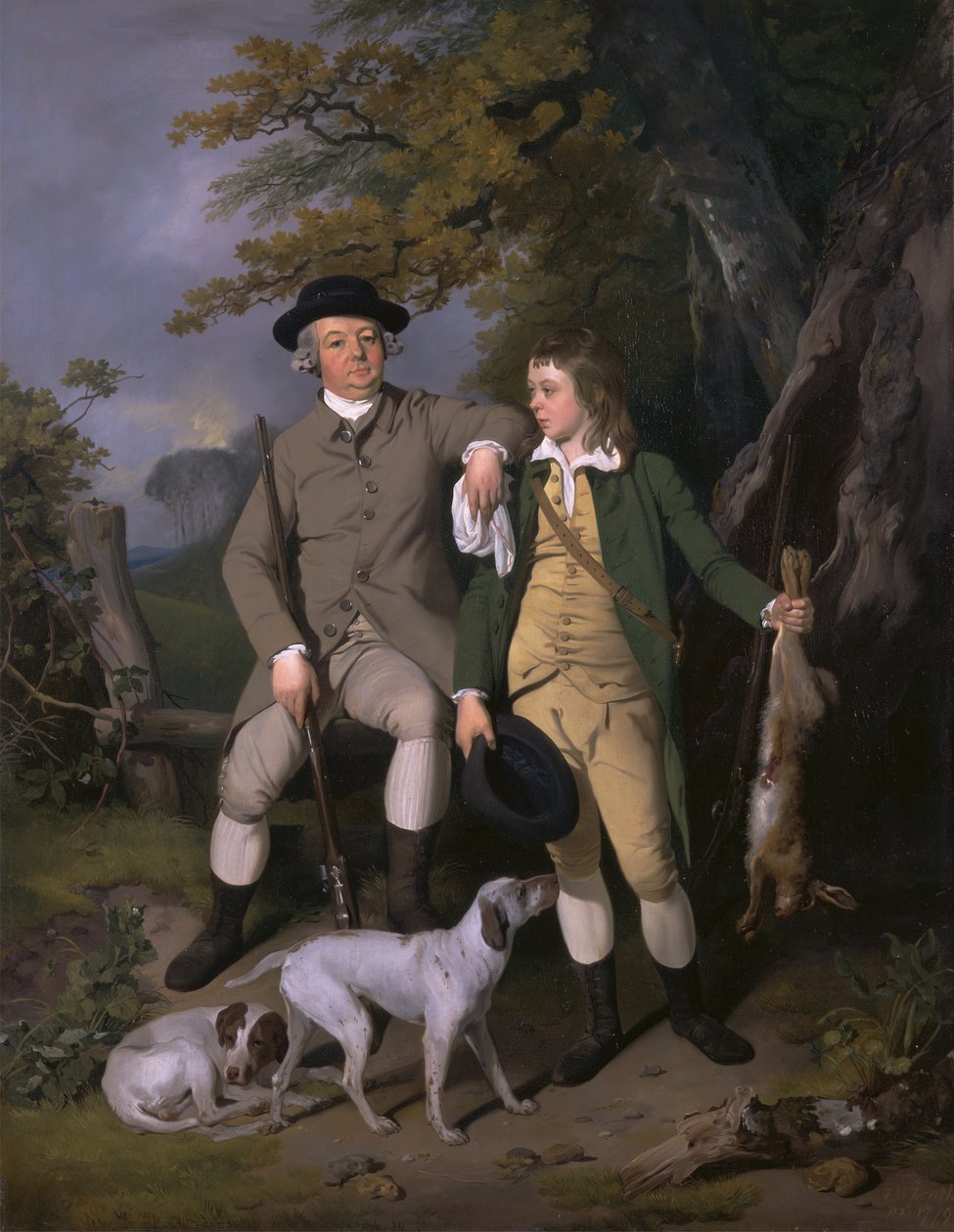 Porträtt av en idrottsman med sin son, 1779. av Francis Wheatley