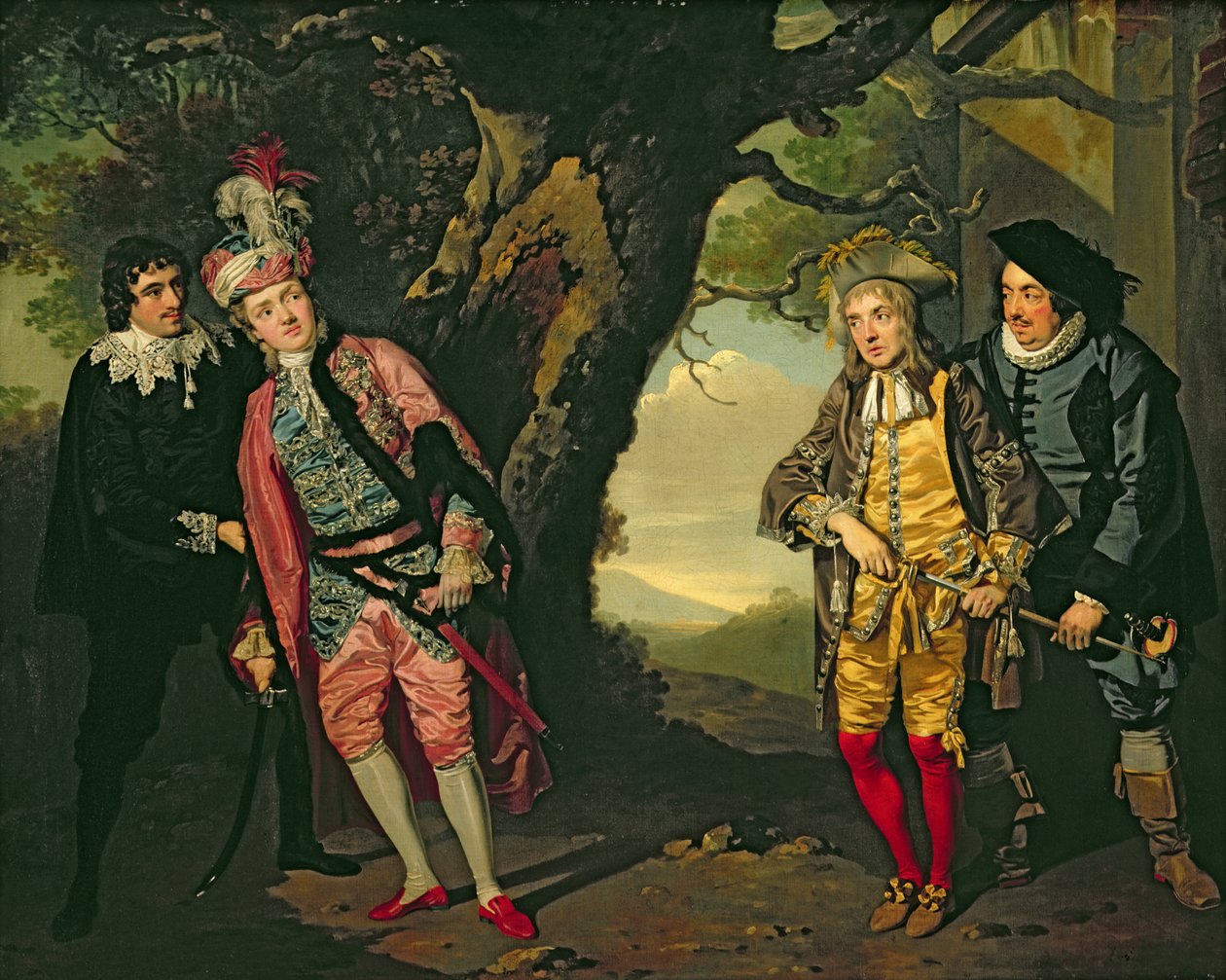 The Duel, från akt 3, scen 4 av "Twelfth Night" av Francis Wheatley