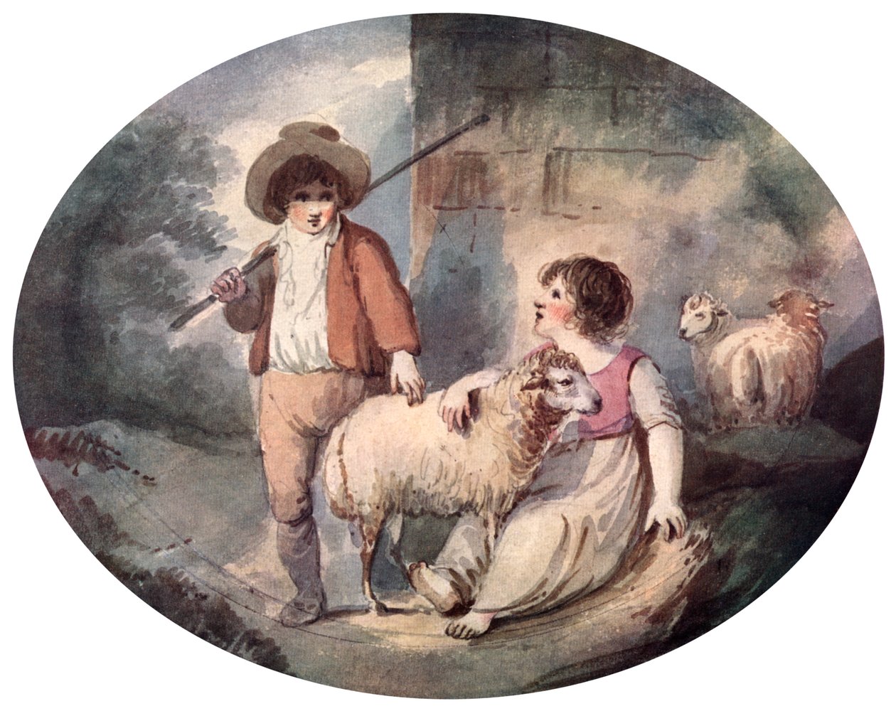 Den lilla herdinnan, 1700-talet, 1912 av Francis Wheatley
