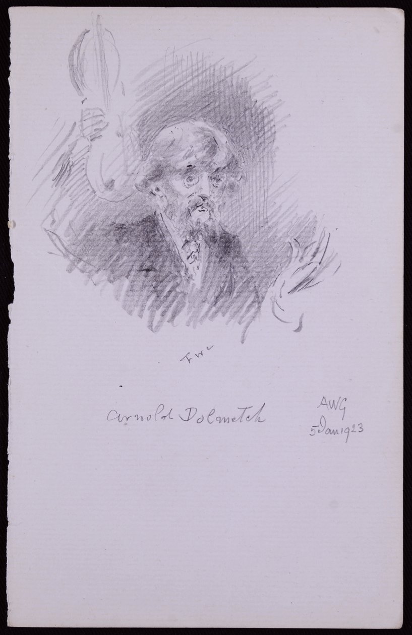 Porträtt av Arnold Dolmetsch av Francis Wilfred Lawson