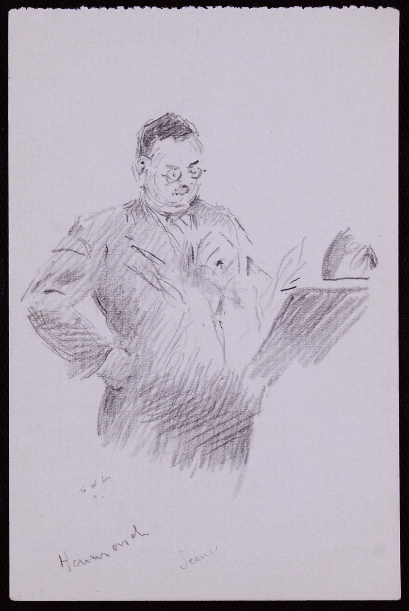 Porträtt av Aubrey Hammond, ca 1934 (penna på papper) av Francis Wilfred Lawson