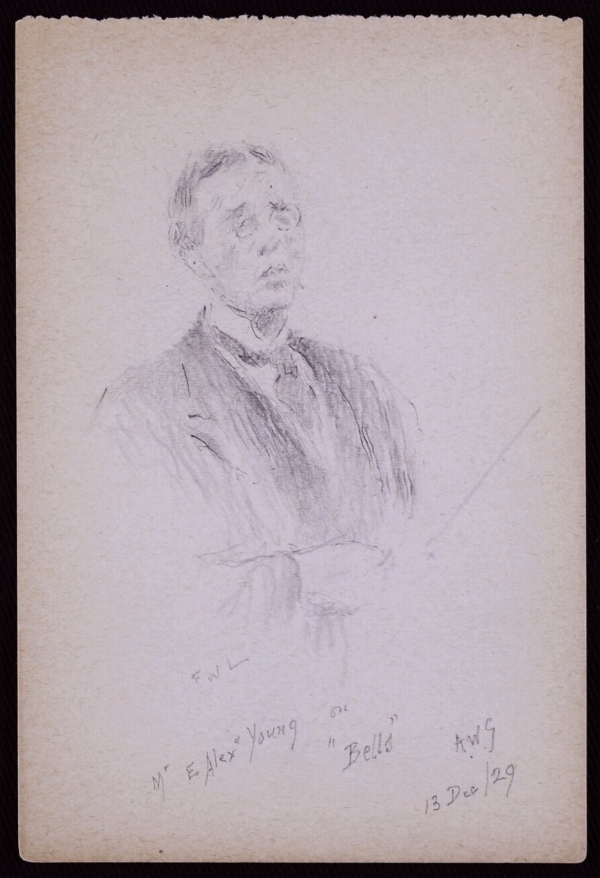Porträtt av E Alex Young av Francis Wilfred Lawson