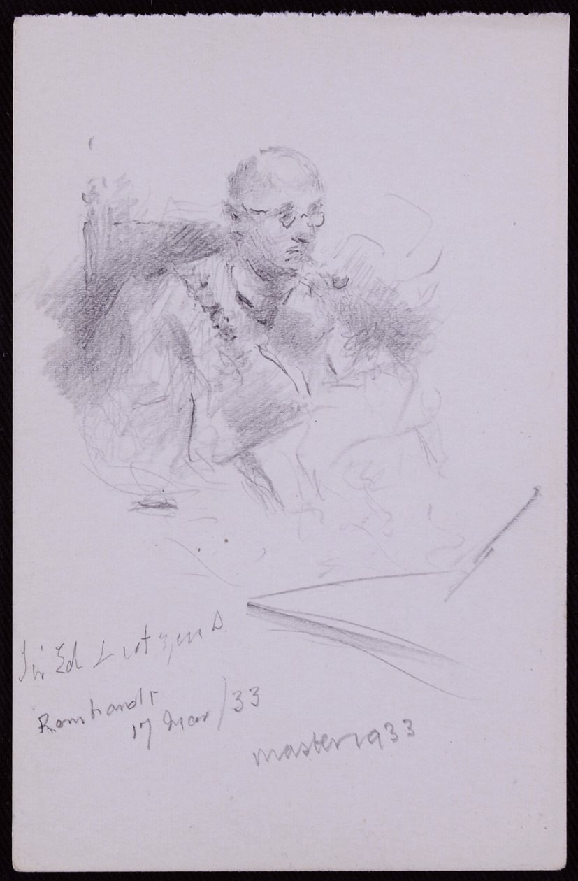 Porträtt av Edwin Lutyens av Francis Wilfred Lawson
