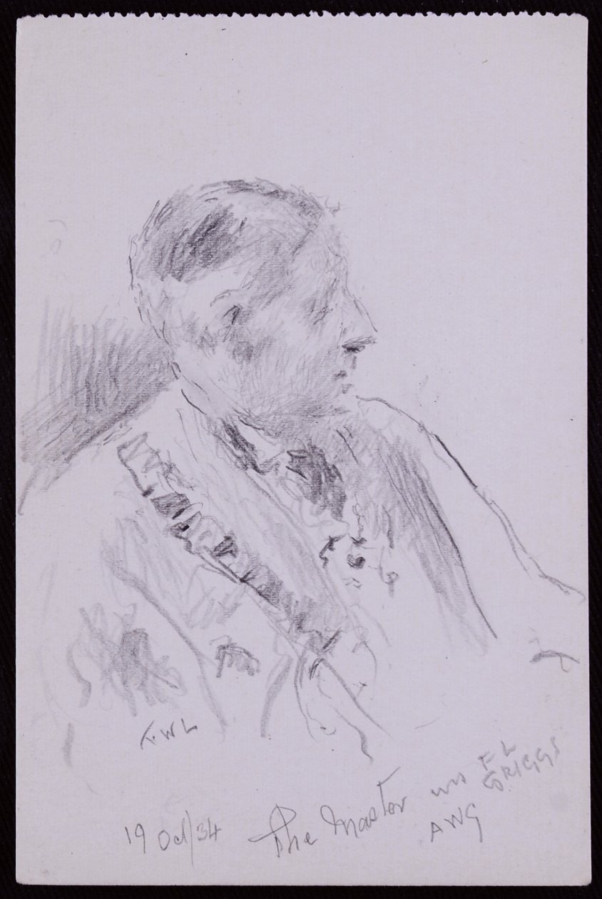 Porträtt av FL Griggs av Francis Wilfred Lawson