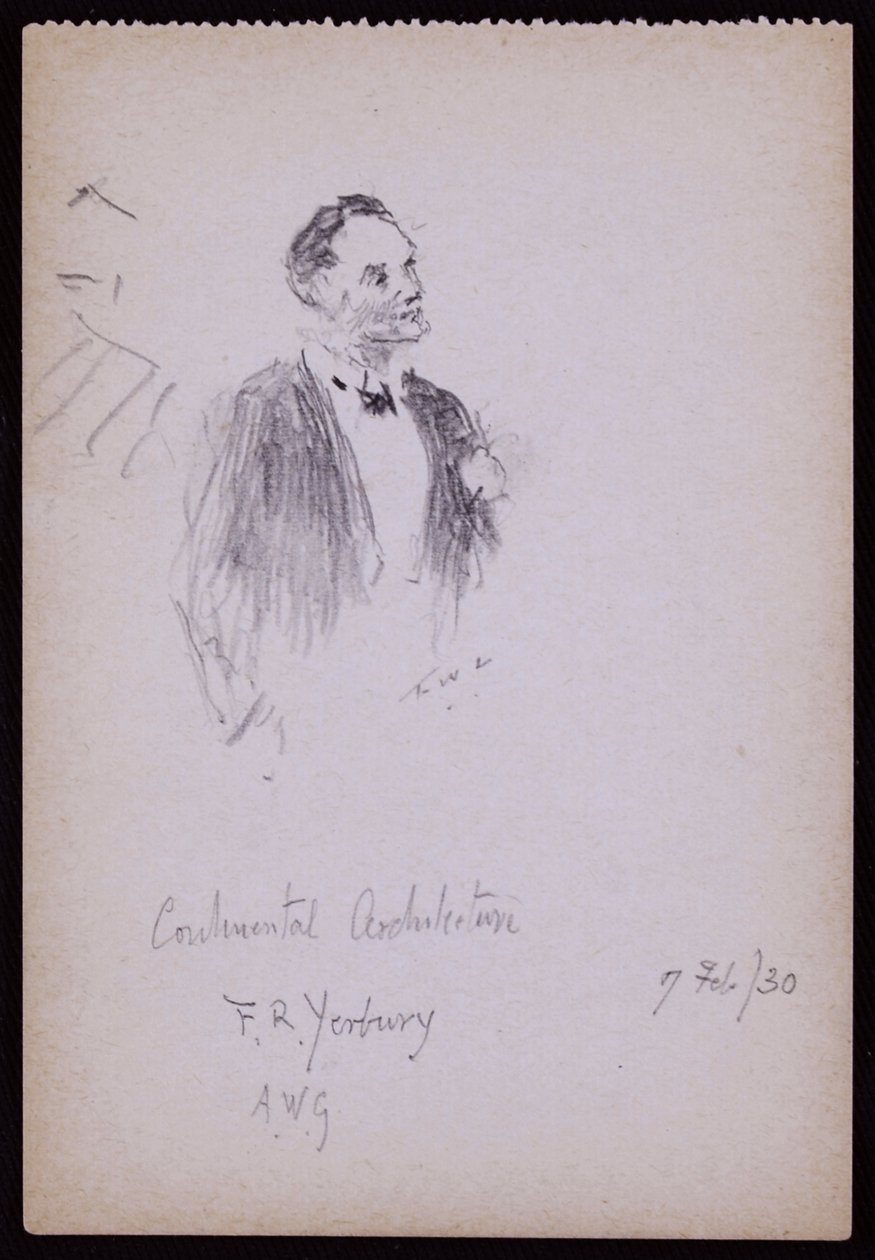 Porträtt av FR Yerbury av Francis Wilfred Lawson