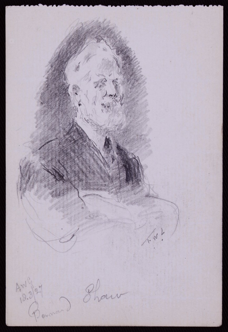 Porträtt av George Bernard Shaw av Francis Wilfred Lawson