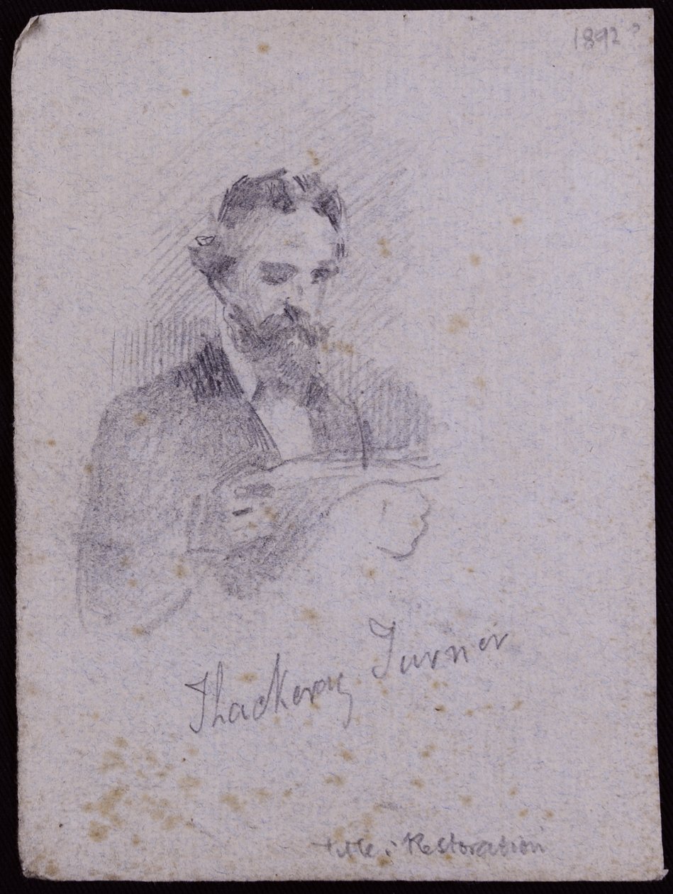 Porträtt av H Thackeray Turner, ca 1900 (penna på papper) av Francis Wilfred Lawson