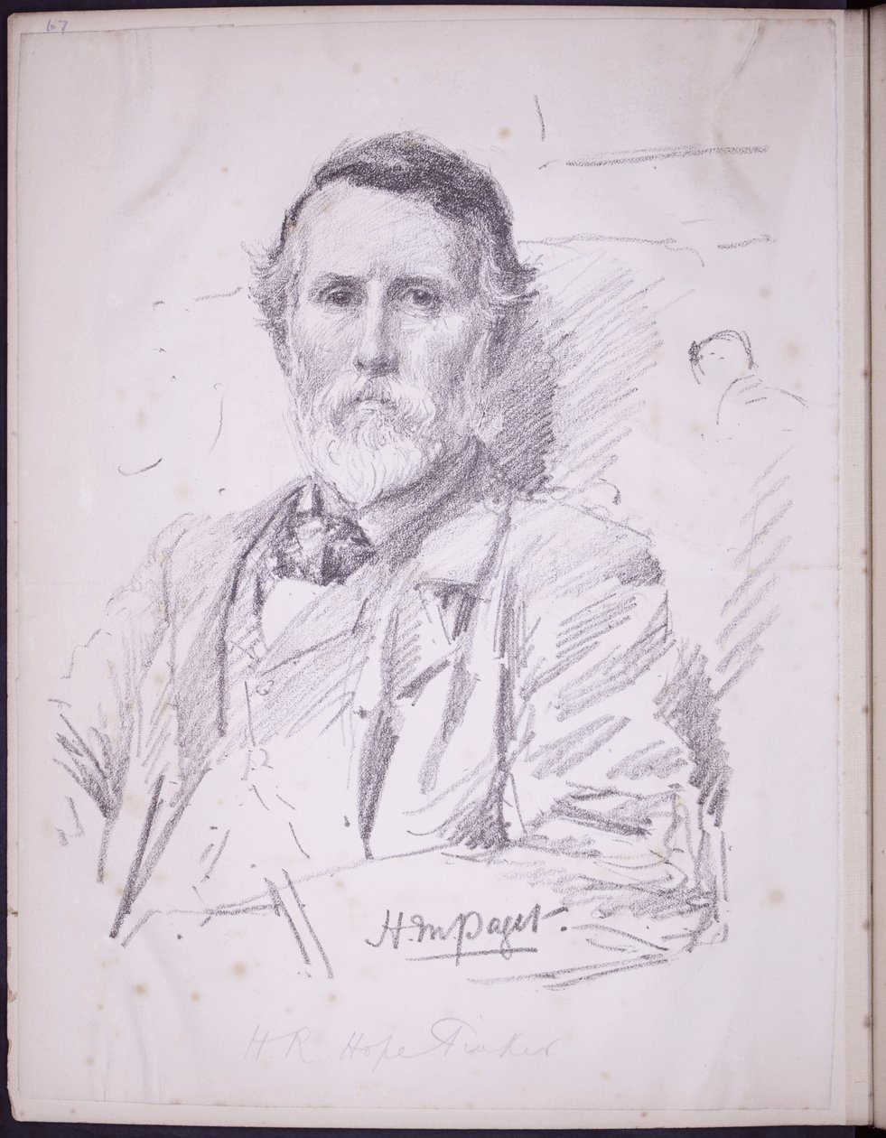 Portrait of Hope-Pinker HR, ca 1900 (penna på papper) av Francis Wilfred Lawson