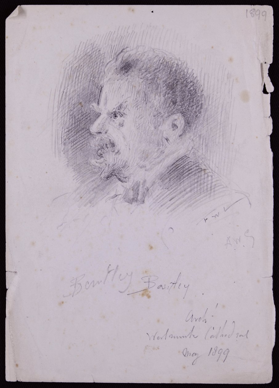 Porträtt av JF Bentley av Francis Wilfred Lawson
