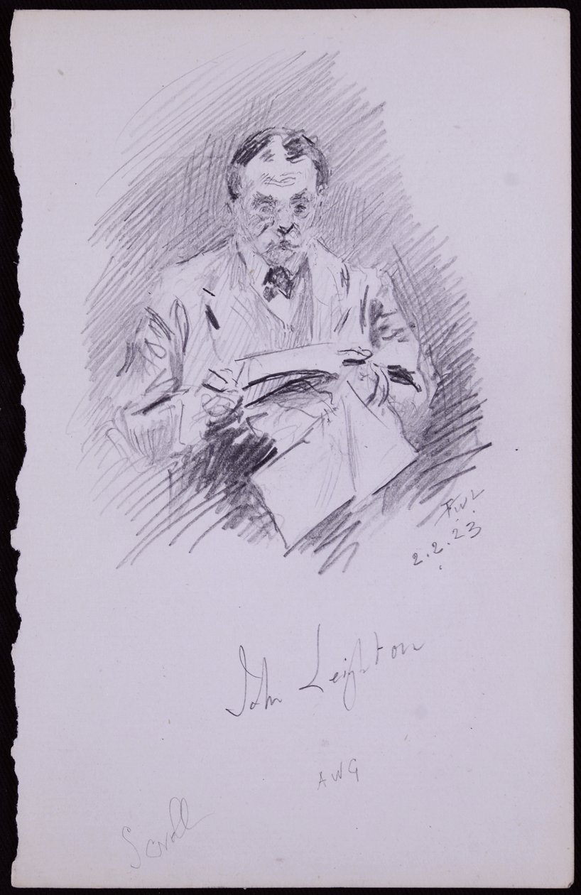Porträtt av John Leighton av Francis Wilfred Lawson