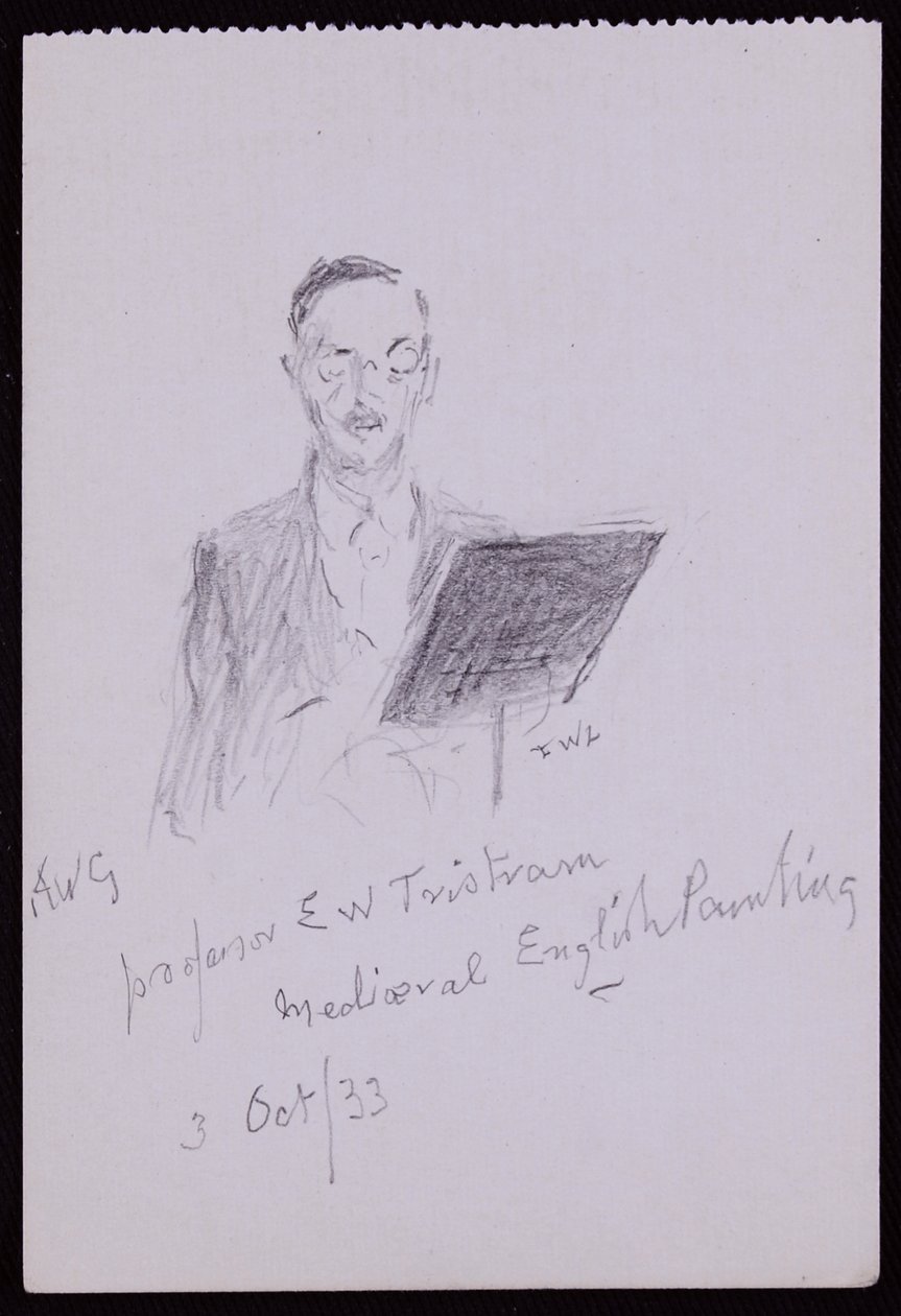 Porträtt av professor EW Tristram av Francis Wilfred Lawson