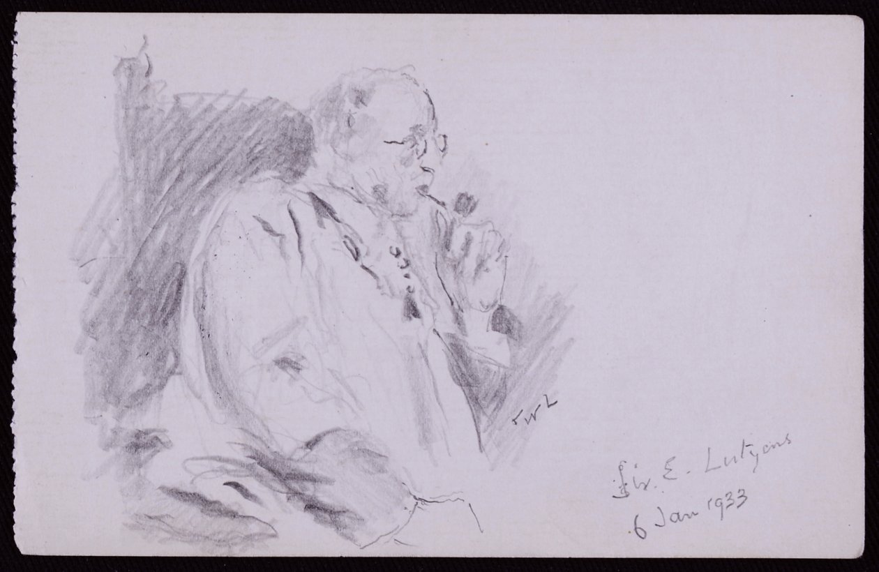 Porträtt av Sir Edwin Lutyens av Francis Wilfred Lawson