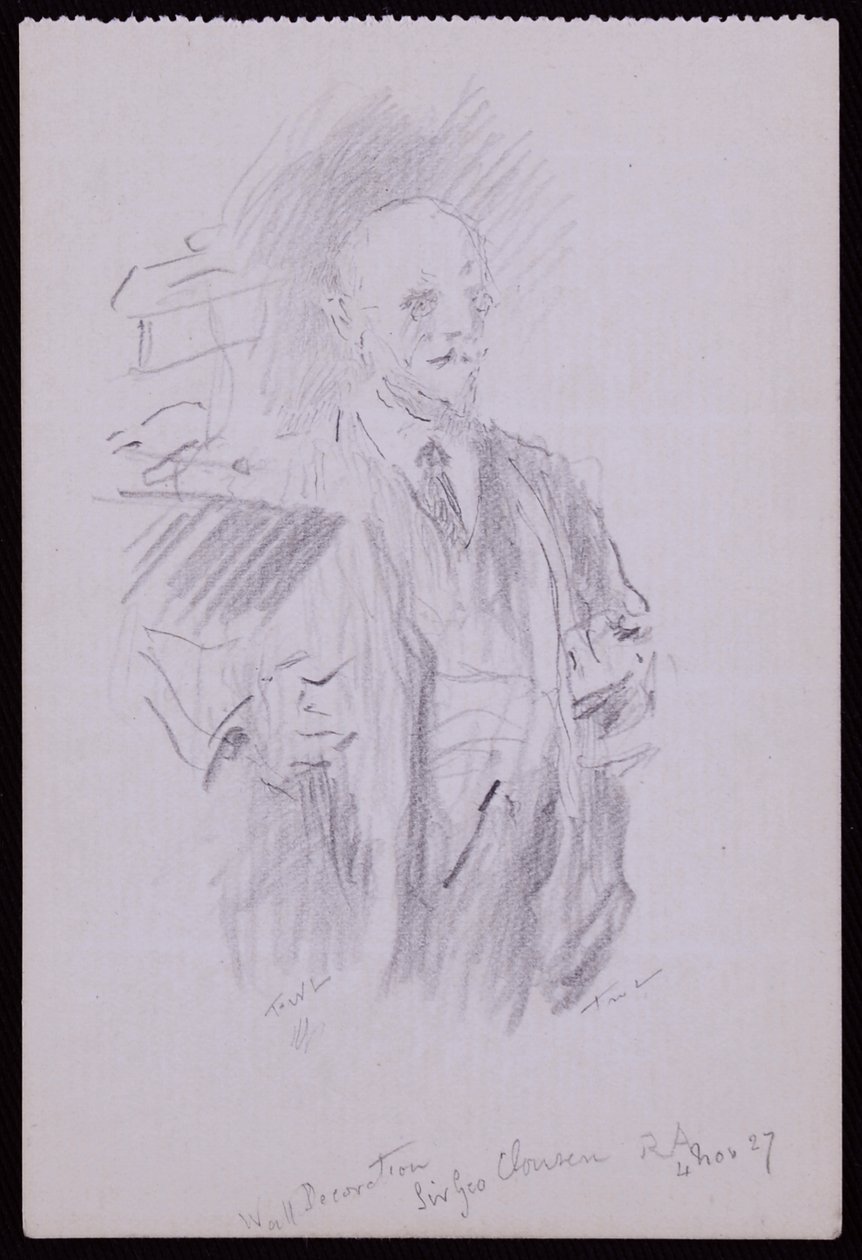 Porträtt av Sir George Clausen av Francis Wilfred Lawson