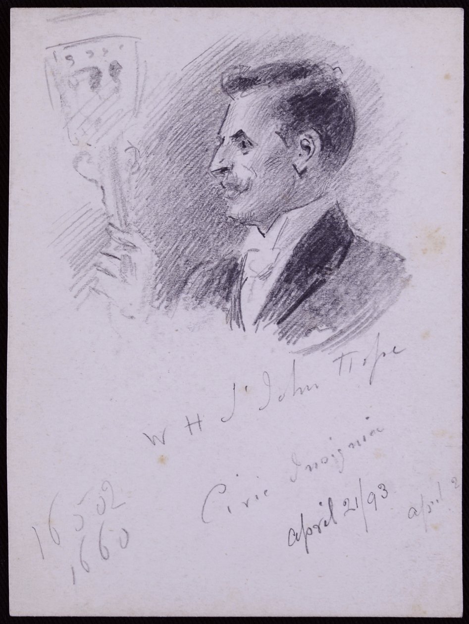 Porträtt av WH St John Hope av Francis Wilfred Lawson