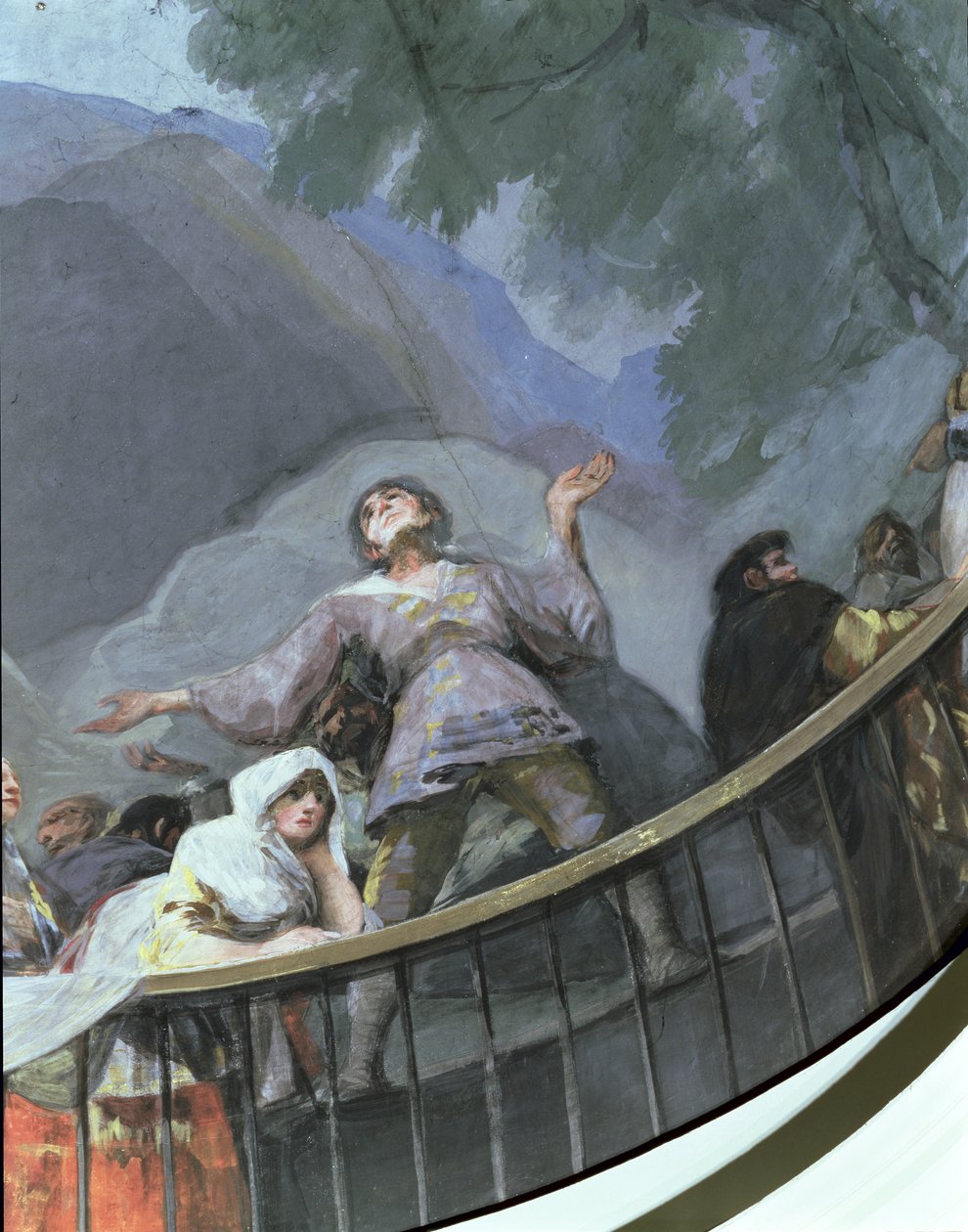 Ett extatiskt vittne, detalj från miraklet av Sankt Antonius av Padua, från kupolen, 1798 av Francisco de Goya