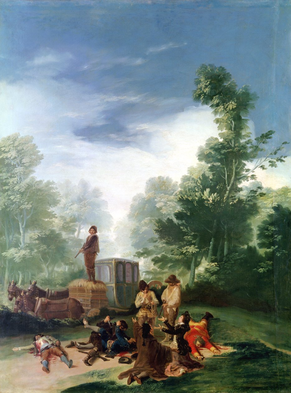 Attack mot en vagn, 1787 av Francisco de Goya