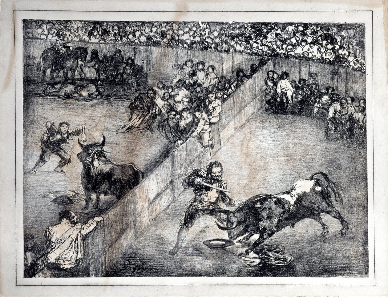 Bullfing i en uppdelad ring av Francisco de Goya
