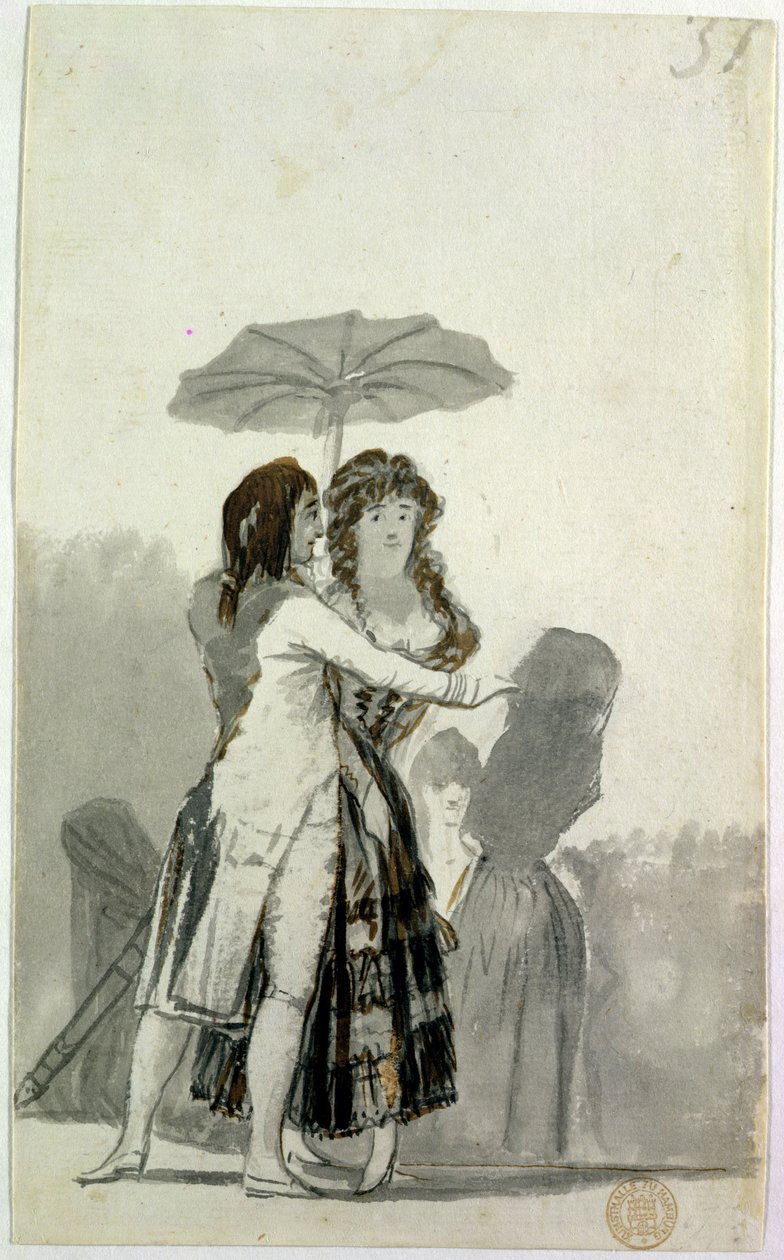 Par med ett parasoll av Francisco de Goya