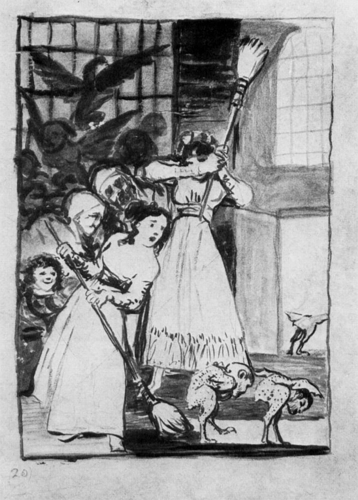 Dibujo preparatorio 1 Capricho  av Francisco de Goya
