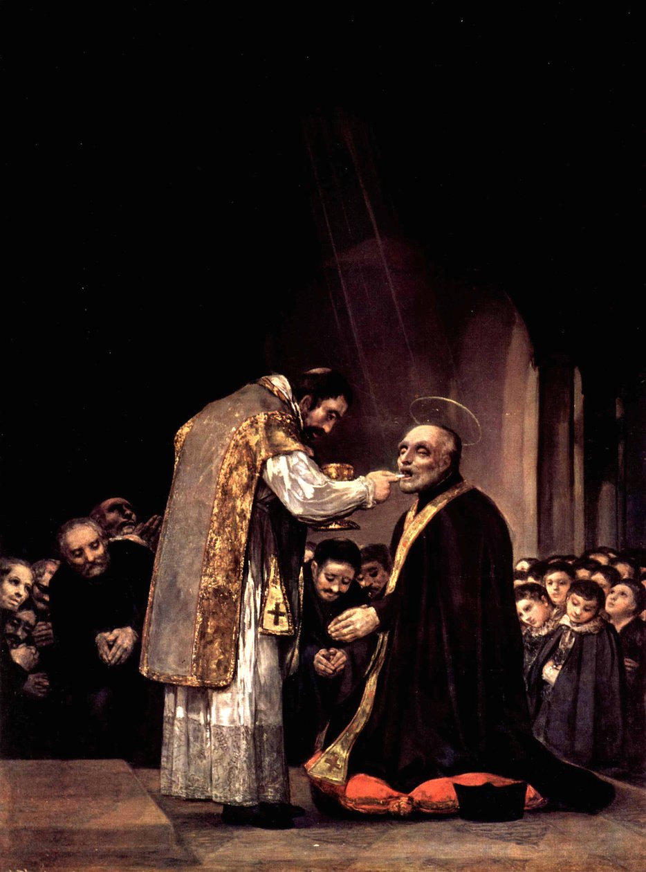 Die letzte Kommunion des Hl. Josef von Calasanza  av Francisco de Goya