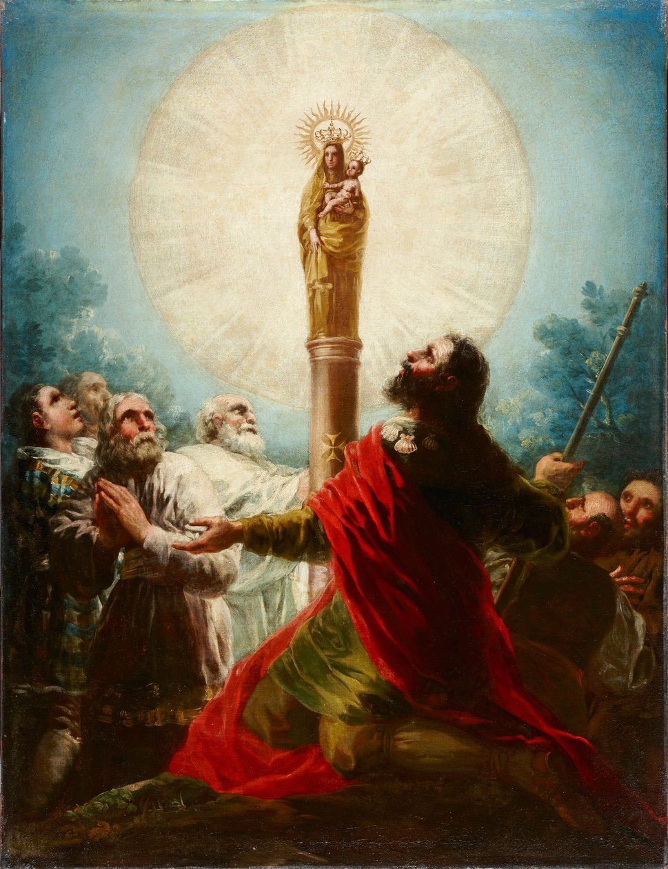 El apóstol Santiago y sus discípulos adorando a la Virgen del Pilar av Francisco de Goya
