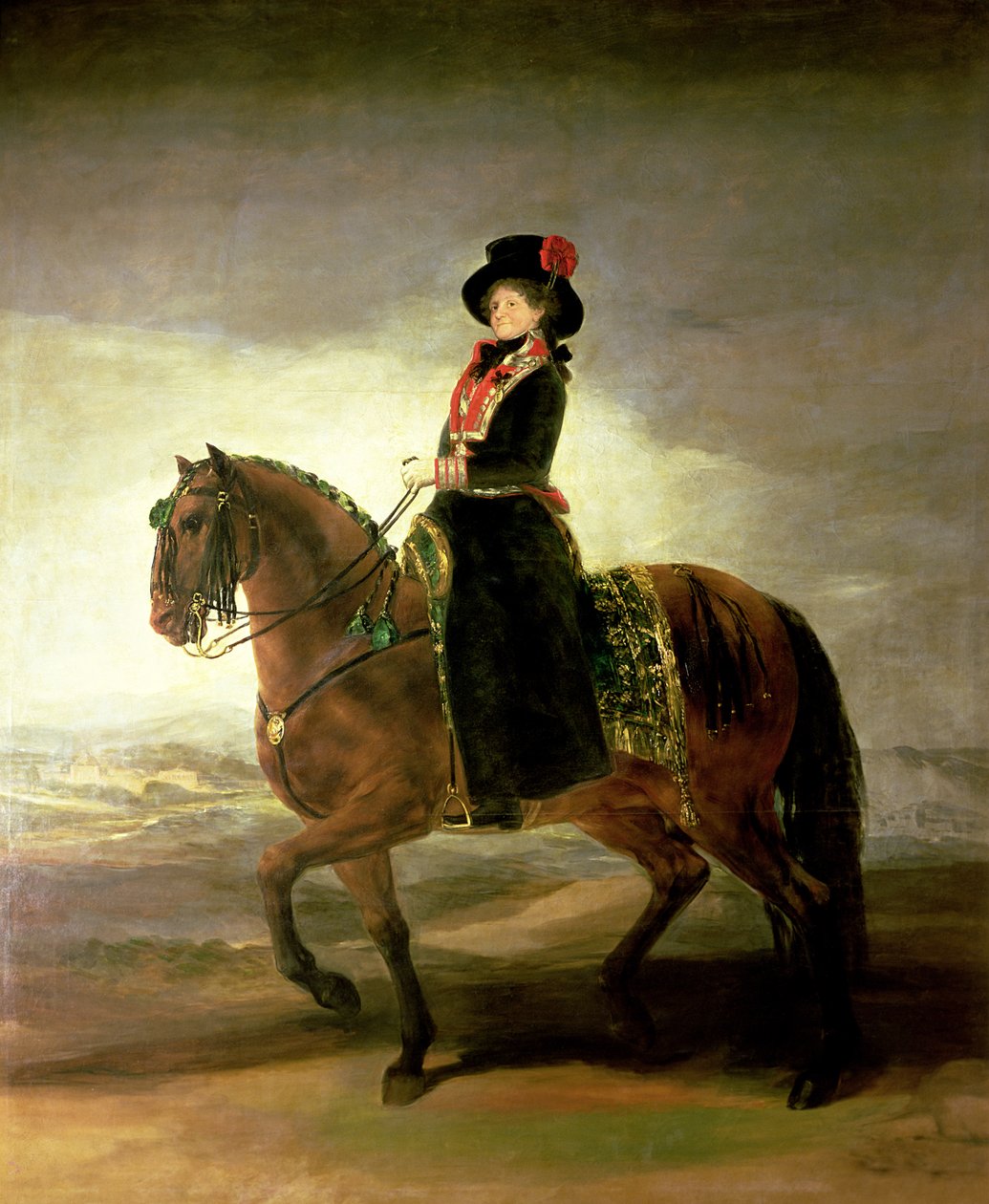 Ridsporträtt av drottning Maria Luisa, hustru till kung Karl IV av Spanien, 1799 av Francisco de Goya