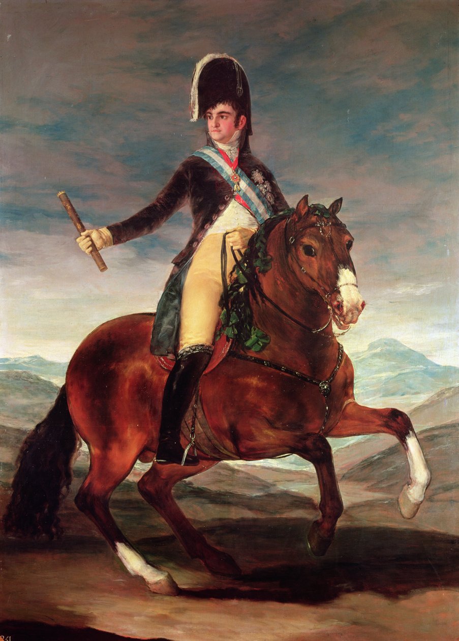 Ridsporträtt av Ferdinand VII, 1808 av Francisco de Goya