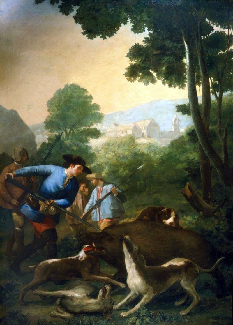 La Caza del Jabalí av Francisco de Goya