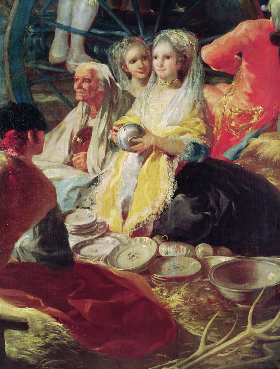 Damer som köper keramik i ett stånd i Madrid, 1779 (uppgift om 38625) av Francisco de Goya