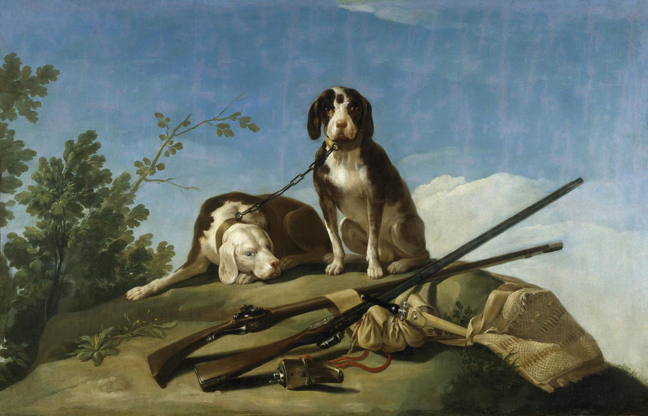 Hundar och jaktutrustning av Francisco de Goya