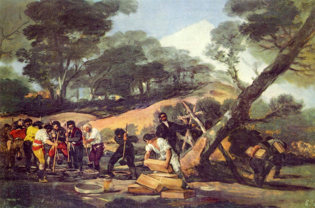 Pulverherstellung in der Sierra de Tardienta av Francisco de Goya