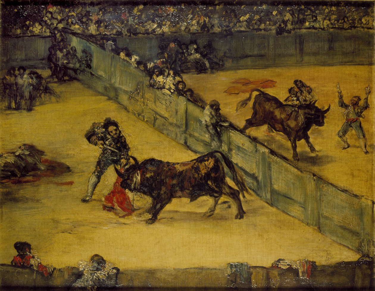Scene at a Bullfight: The Divided Ring, 1700-talet av Francisco de Goya