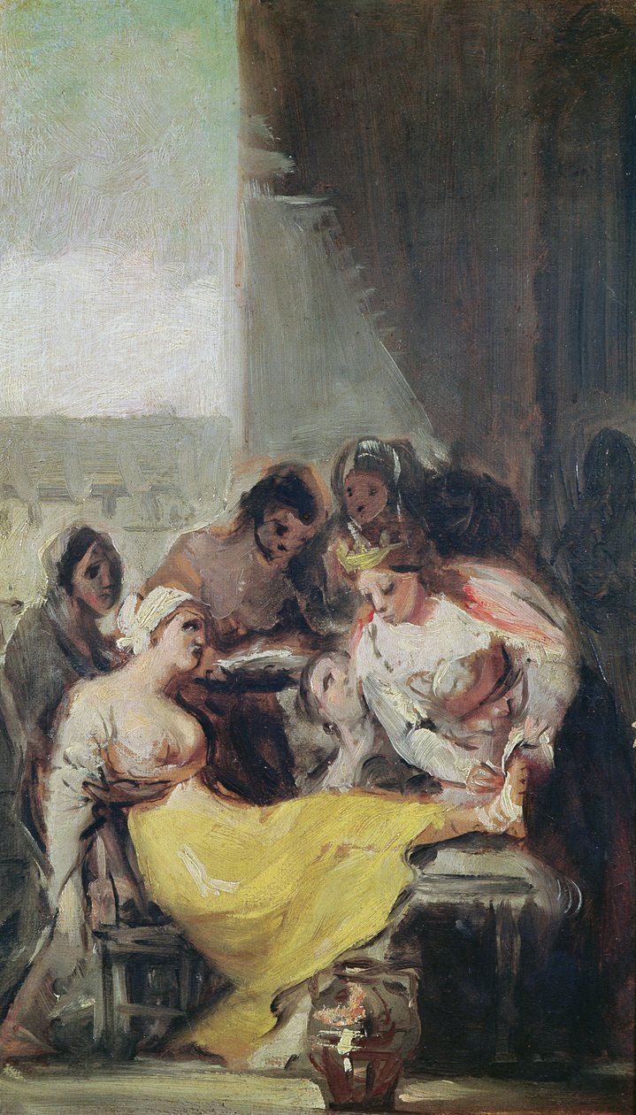 St. Isabella tar hand om de spetälska av Francisco de Goya