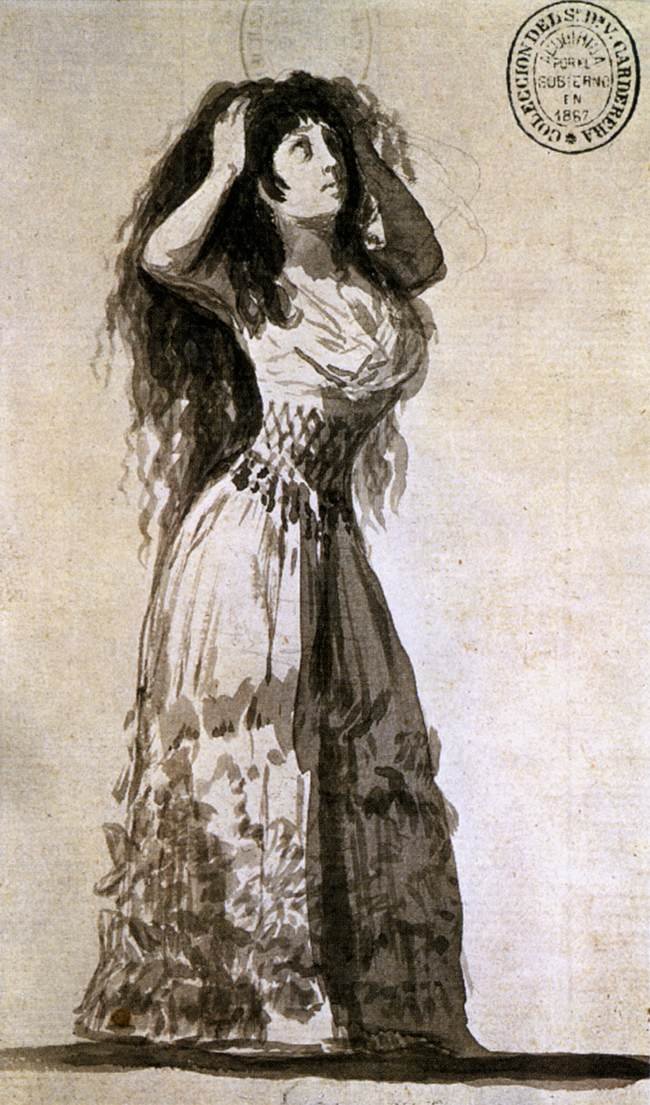 The Duchess of Alba Arranging Her Hair av Francisco de Goya