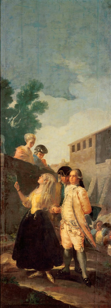 Soldaten och den unga damen, 1778-79 av Francisco de Goya