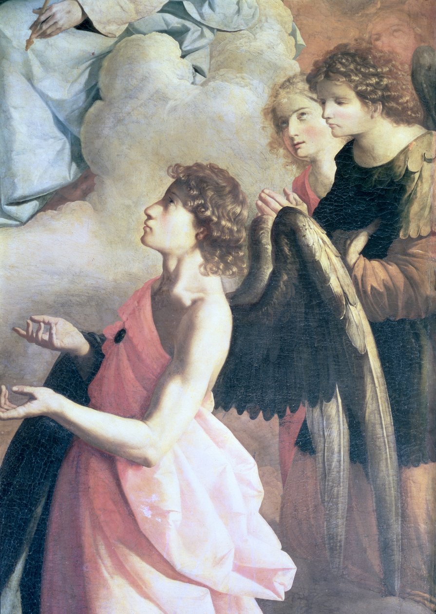 Änglar: Detalj från The Apotheosis of St. Hieronymus, c.1638-39 av Francisco de Zurbaran