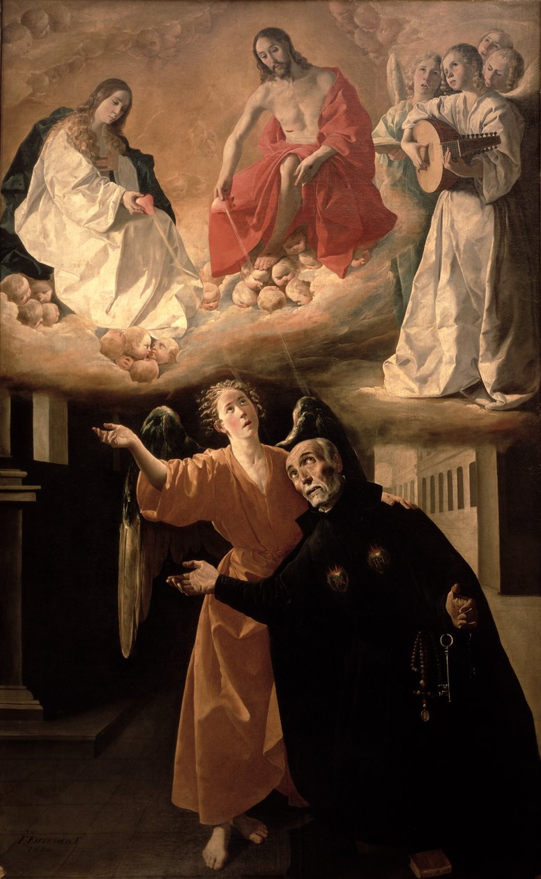 Vision af St. Alphonsus Rodriguez (1533-1617) swed av Francisco de Zurbaran