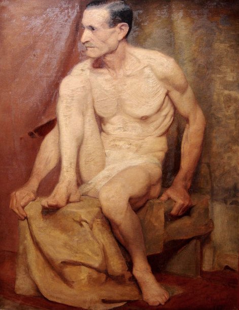 Nu masculino sentadoNude sitting male av Francisco Bayardo