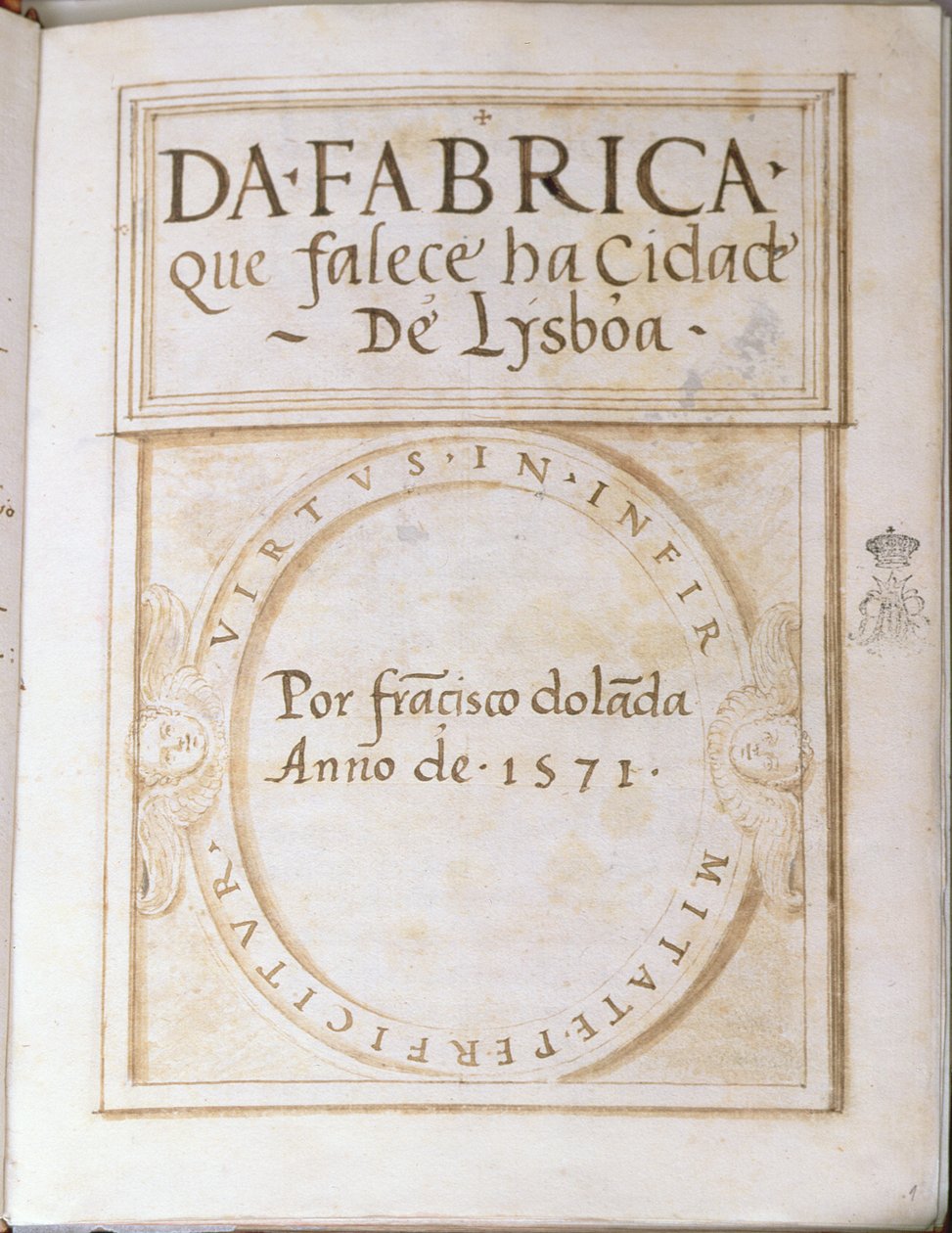 Sida 1 i boken Från fabriken som dör i staden Lysboa av Francisco Dolada, 1571 av Francisco Dolada