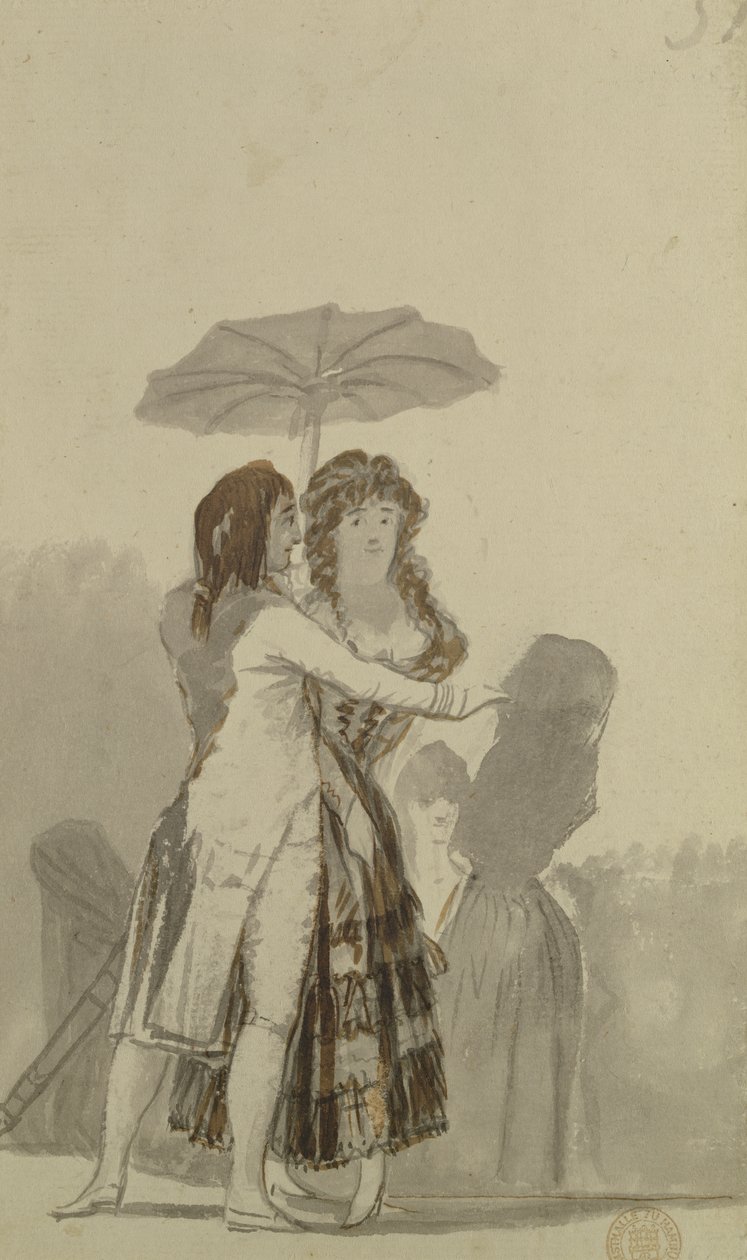 Par med ett parasoll av Francisco de Goya
