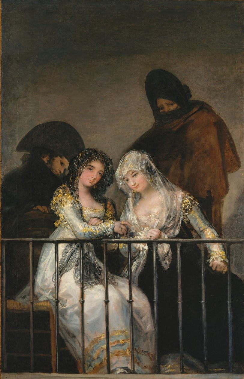 Majas på en balkong, ca 1800-10 av Francisco de Goya