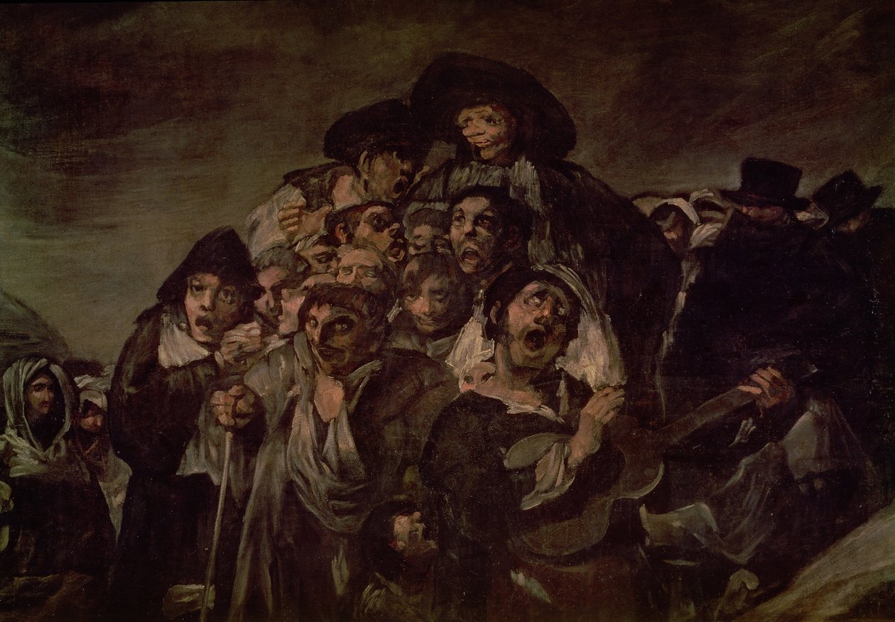 Pilgrimsfärd till poolen i San Isidro, detalj, 1821 (detalj av 38639) av Francisco de Goya