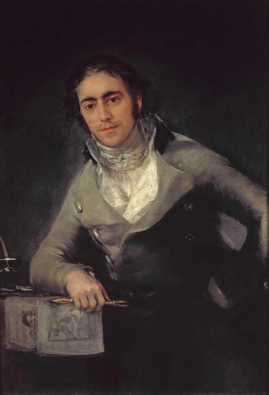Porträtt av en man som antas vara Don Evaristo Perez de Castro av Francisco de Goya