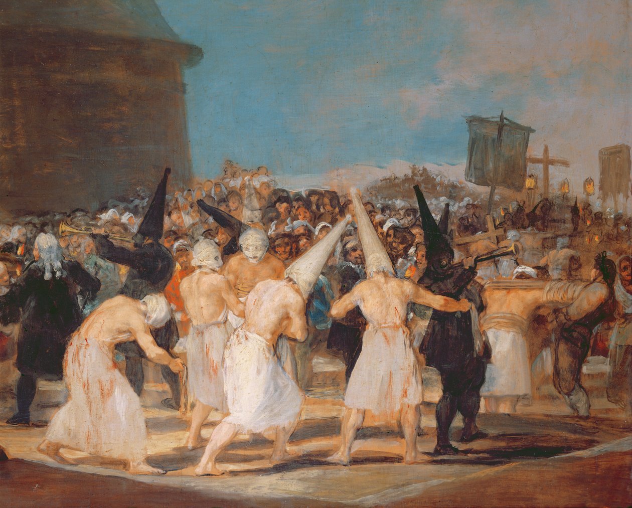 Procession av flagellanter, 1815-19 olja på duk detalj av 541 av Francisco de Goya