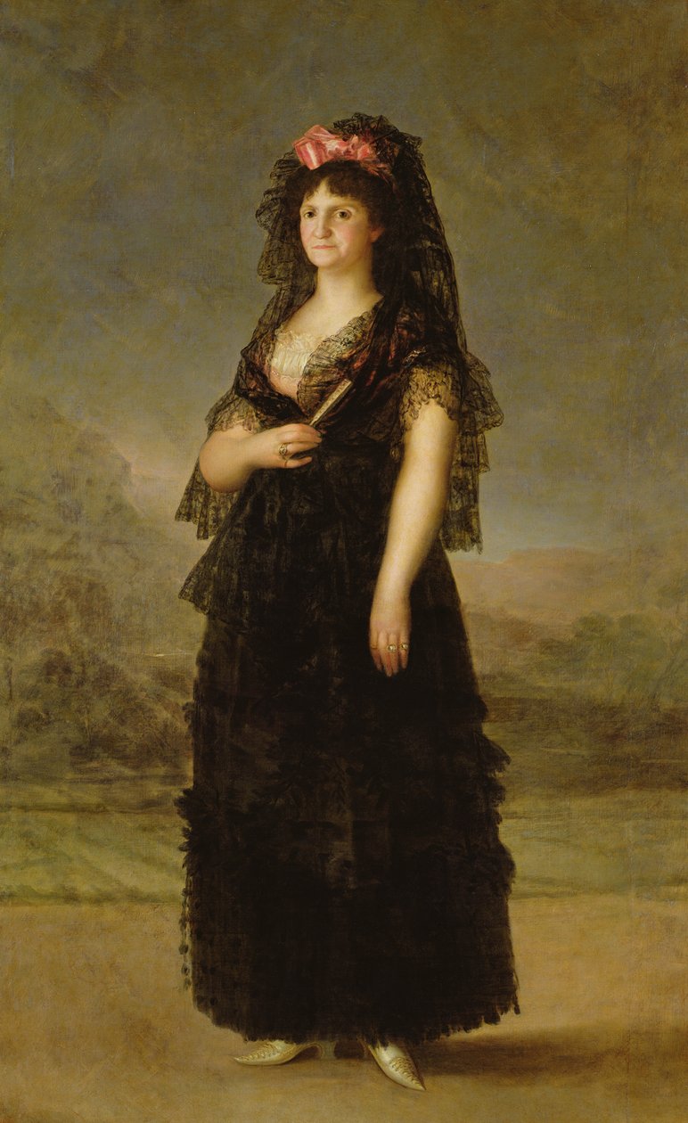 Drottning Maria Luisa (1751-1819) bär en mantilla, 1799 av Francisco de Goya
