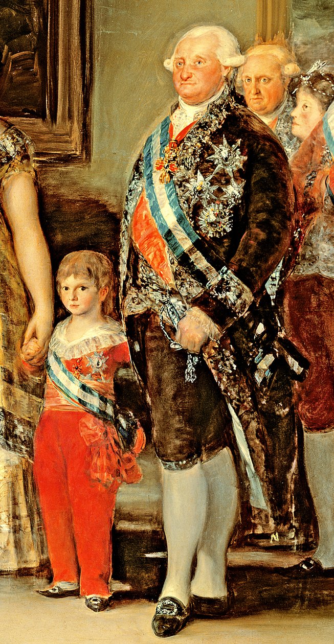 Kungen och drottningen av Spanien, Karl IV och Maria Luisa, med sin familj, 1800 (detalj 471) av Francisco de Goya