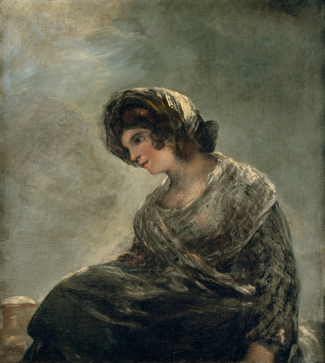 Mjölkflickan i Bordeaux, ca 1827 av Francisco de Goya