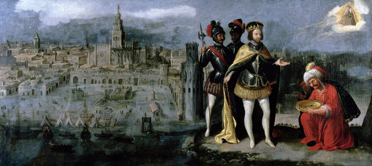 Erövring av Sevilla av Ferdinand III (ca 1201-52), ca 1625-35 av Francisco Pacheco