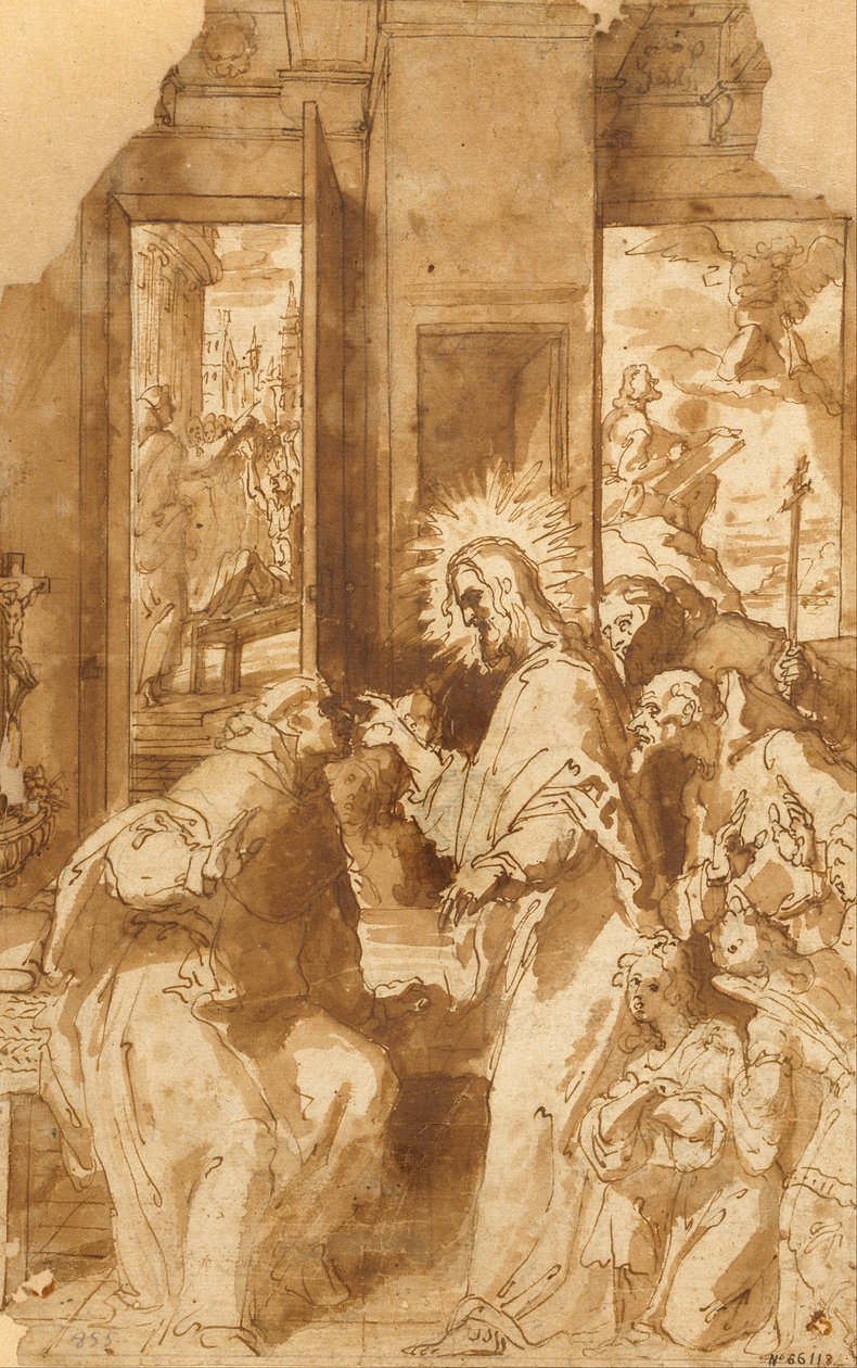 Kristi uppenbarelse för Saint Vincent Ferrer av Francisco Ribalta